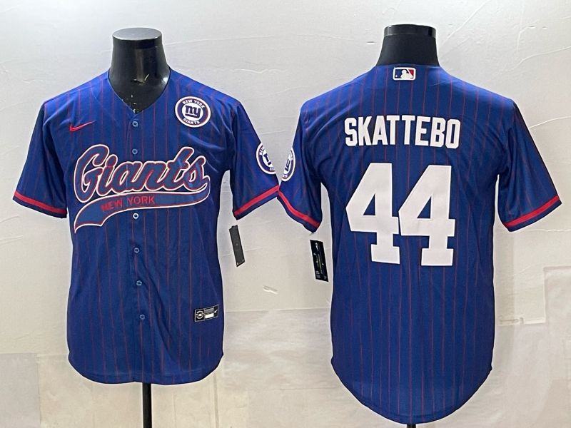 Men 2025 New York Giants #44 Skattebo Blue Joint Name Nike Limited NFL Jersey 013->new york giants->NFL Jersey
